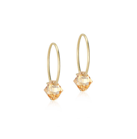 GT Ear Ring 14 mm, Bicone 6 mm, Golden shadow
