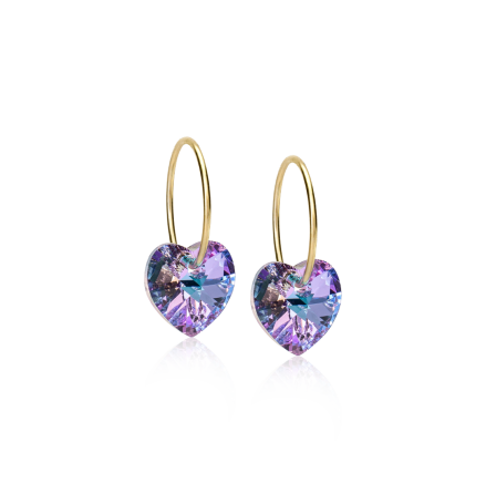 GT Ear Ring 14 mm, Heart 10 mm, Lilac