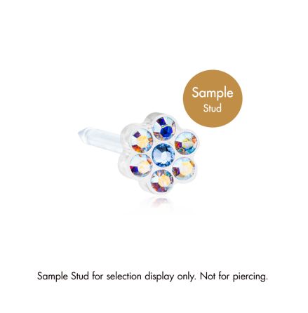 MP Stud Daisy 5 mm, Rainbow/alexandrite