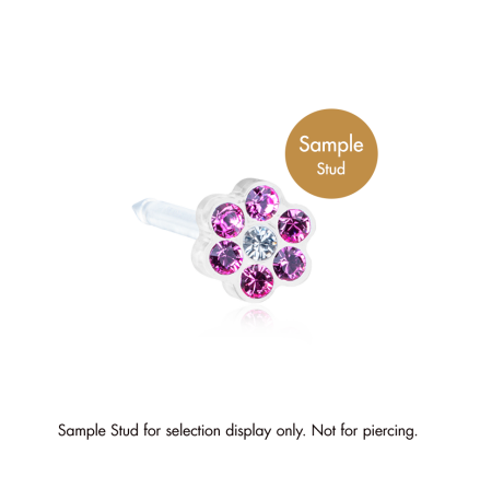 MP Stud Daisy 5 mm, Rose/crystal