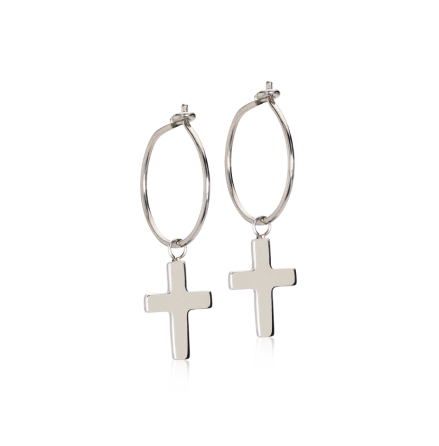 NT Ear Ring 14 mm, Pendant Cross 11 mm