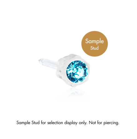 MP Stud Bezel 4 mm, Aquamarine