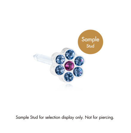MP Stud Daisy 5 mm, Alexandrite/rose