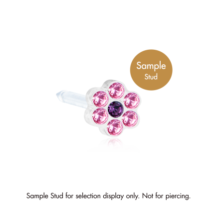 MP Stud Daisy 5 mm, Light rose/amethyst